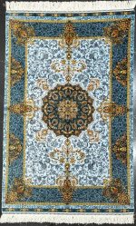 فرش ذرع و نیم تمام ابریشم قم (۱x۱/۵ متر)